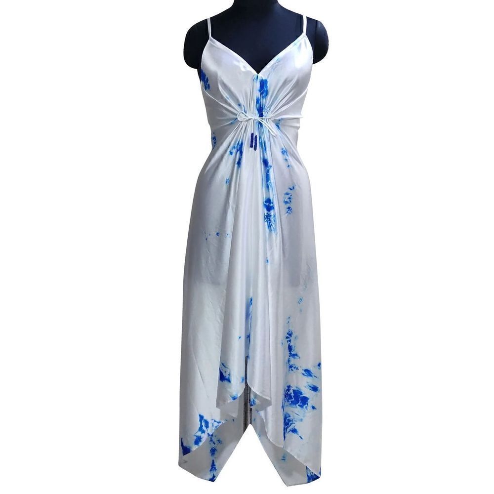 Shahida Parides HomeTie Dye Scarf Dress in Bright Blue Tye Dye NWT Size OSFM